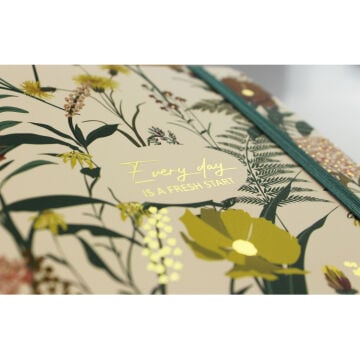 PULKO Notebook Every Day Is A Fresh Start Serisi, (14x20cm), 90gr. Ivory Kağıt, 192 Sayfa, Esnek Kapak, Düz, Forest Umber