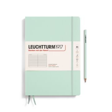 Leuchtturm1917 Not Defteri Tablet Boy (B5), Sert Kapak, 219 Numaralandırılmış Sayfa Nane Yeşili - Çizgili
