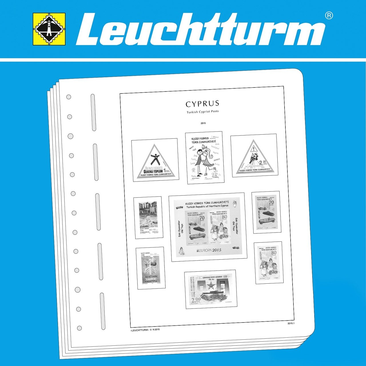 Leuchtturm SF Resimli Ülke Albüm Yaprağı (Kendinden Hawid'li), Kuzey Kıbrıs Türkiye Cumhuriyeti,