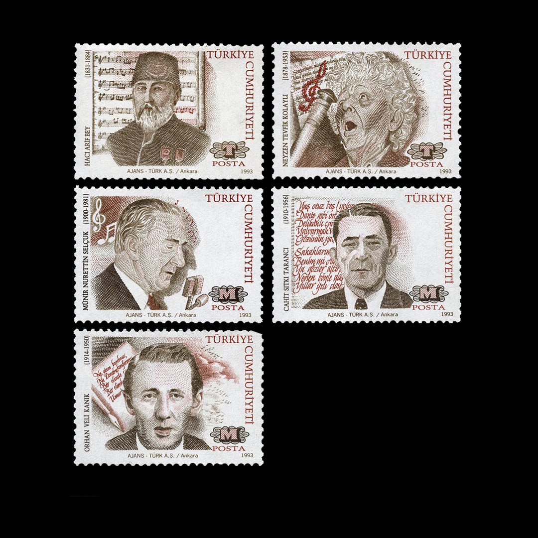 Turkish Famous (4. August 1993) - Die Republik Turkey Briefmarke Sammlung