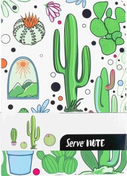 SERVE Note Defteri 15 X 21 Çizgili Desenli, Elma Yeşili