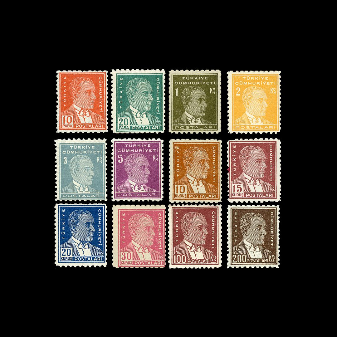 Sechste Atatürk-Serie (24. Mai 1951) - Briefmarkensammlung der Republik Türkei