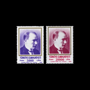 Atatürk Portreli Sürekli Seri (29 Eylül 1993) - Türkiye Cumhuriyeti Pul Koleksiyonu