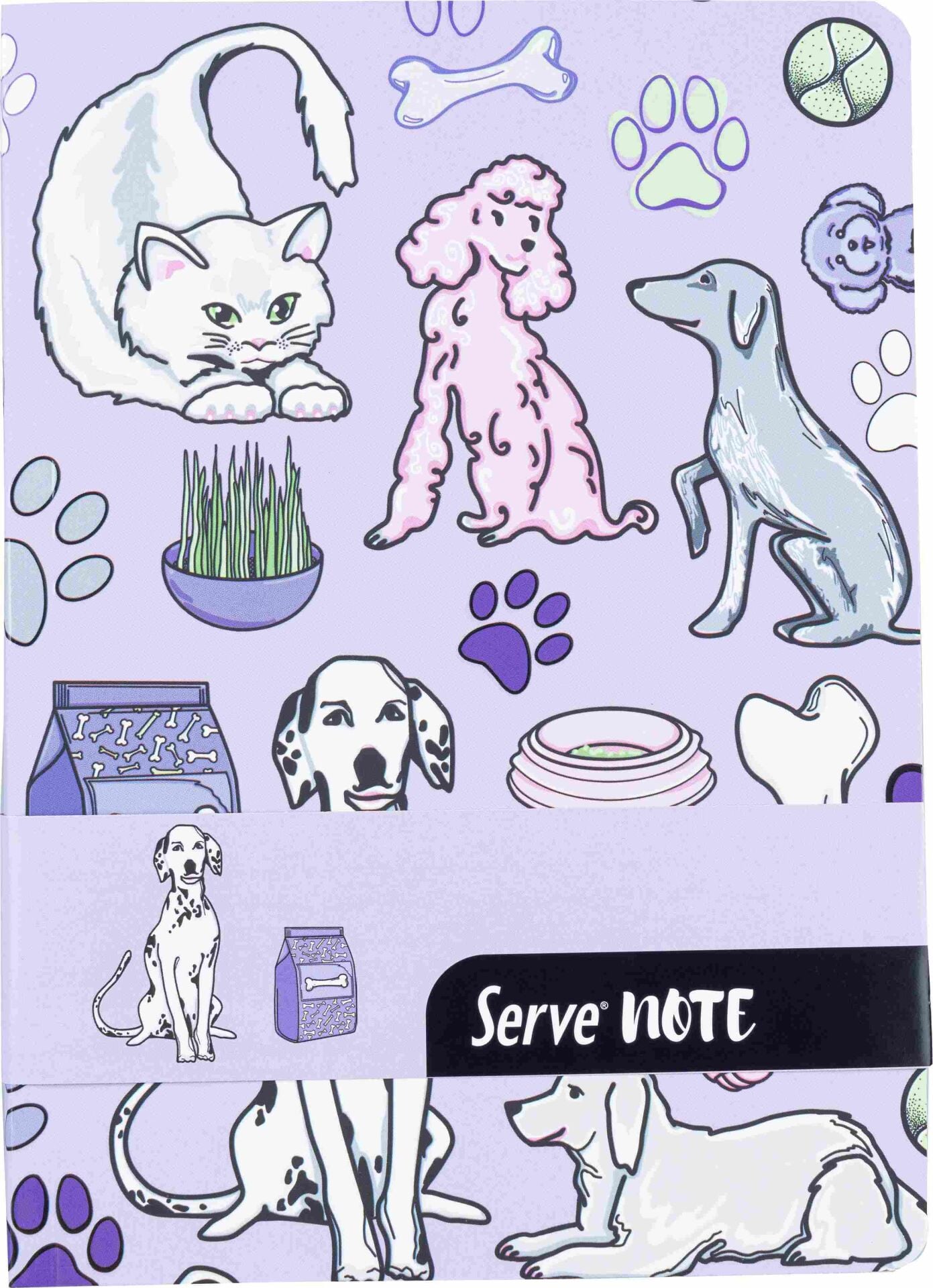 SERVE Note Defteri 15 X 21 Çizgili Desenli, Lavanta