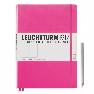 Leuchtturm1917 Master Slim (A4+), 123 sayfa Not Defteri, (Yeni) Pembe - Noktalı