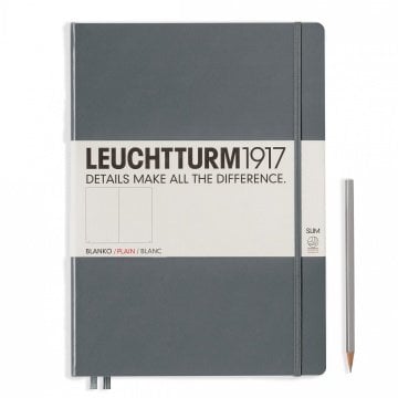 Leuchtturm1917 Master Slim (A4+), 123 sayfa Not Defteri, Antrasit Gri - Düz