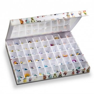 Leuchtturm Koleksiyon Kutusu (Sürpriz Yumurta Oyuncakları ve Şirinler için Tasarlanmış), 60 Adet Kapasite