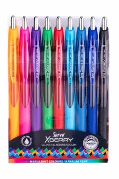 SERVE XBerry Hızlı Kuruyan Jel Kalem 0.7 mm 9'lu Set