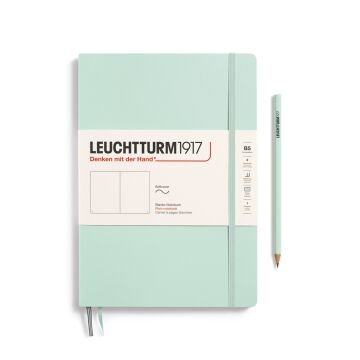 Leuchtturm1917 Not Defteri Tablet Boy (B5), Yumuşak Kapak, 123 Numaralandırılmış Sayfa, Nane Yeşili - Düz