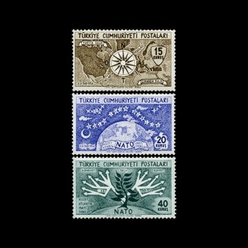 Nato'nun Kuruluşunun 5. Yıldönümü ( 4 Nisan 1954 ) - Türkiye Cumhuriyeti Pul Koleksiyonu