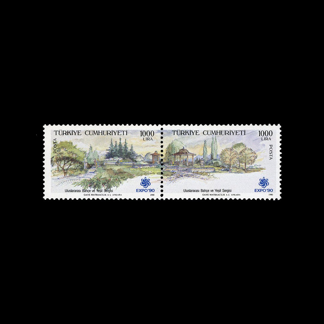 Expo 90 'International Garden and Green Ausstellung (1. April 1990) - The Republic of Turkey Briefmarke Sammlung
