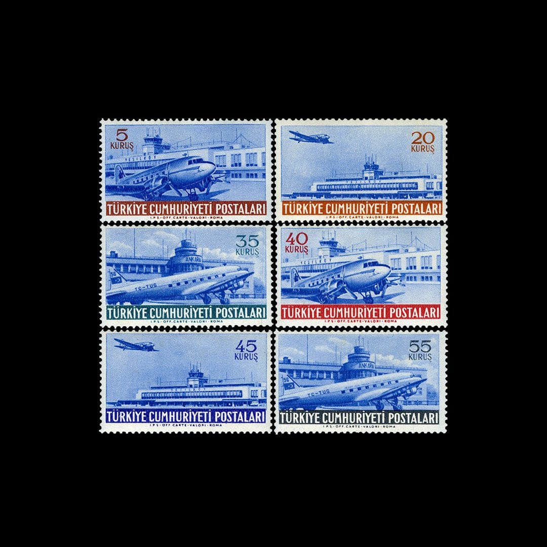 Flugzeugbriefmarken (1. November 1954) - Sammlung von Briefmarken der Republik Türkei
