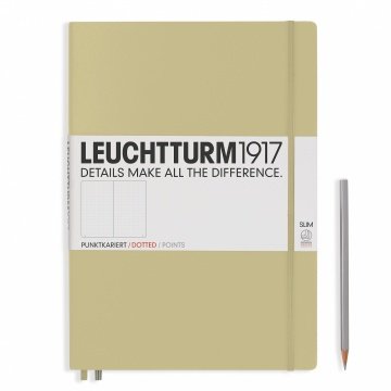 Leuchtturm1917 Master Slim (A4+), 123 sayfa Not Defteri, Kum Gri - Noktalı