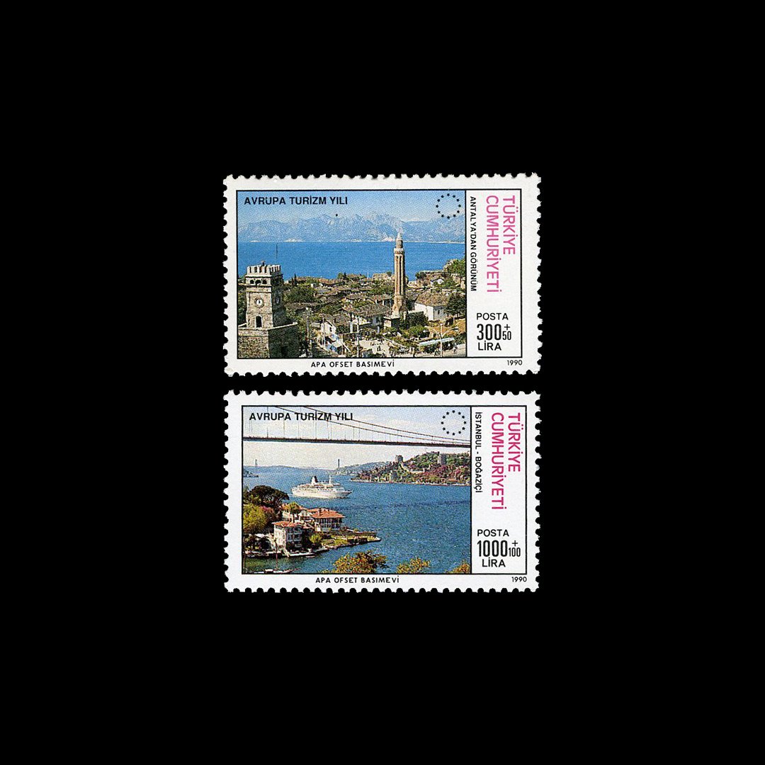 Avrupa Turizm Yılı (26 Nisan 1990) - Türkiye Cumhuriyeti Pul Koleksiyonu