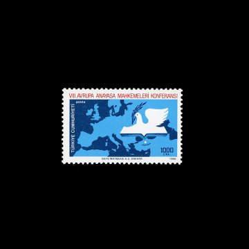 8. Avrupa Anayasal Mahkemeleri Konferansı (7 Mayıs 1990) - Türkiye Cumhuriyeti Pul Koleksiyonu
