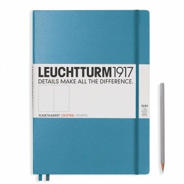 Leuchtturm1917 Master Slim (A4+), 123 sayfa Not Defteri, Kuzey Mavi - Noktalı