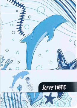 SERVE Note Defteri 15 X 21 Çizgili Desenli, Gök Mavi
