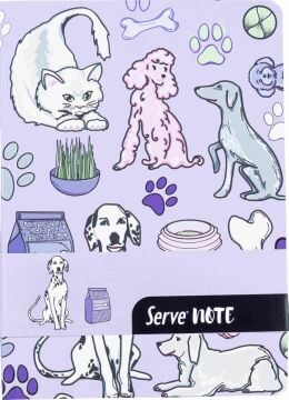 SERVE Note Defteri 15 X 21 Çizgili Desenli, Lavanta