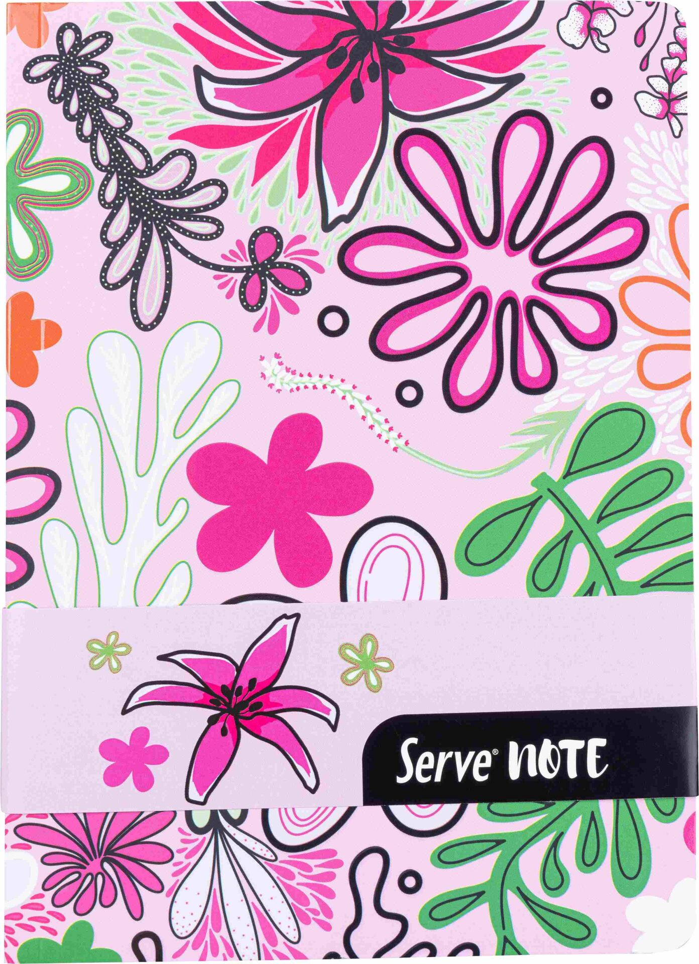 SERVE Note Defteri 15 X 21 Çizgili Desenli, Şeker Pembe