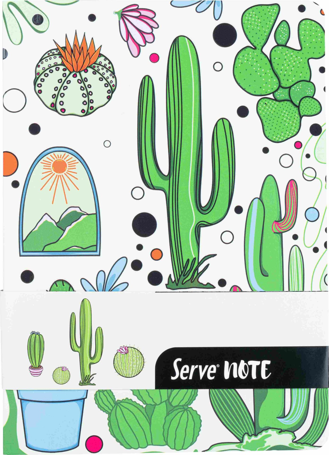 SERVE Note Defteri 15 X 21 Çizgili Desenli, Elma Yeşili