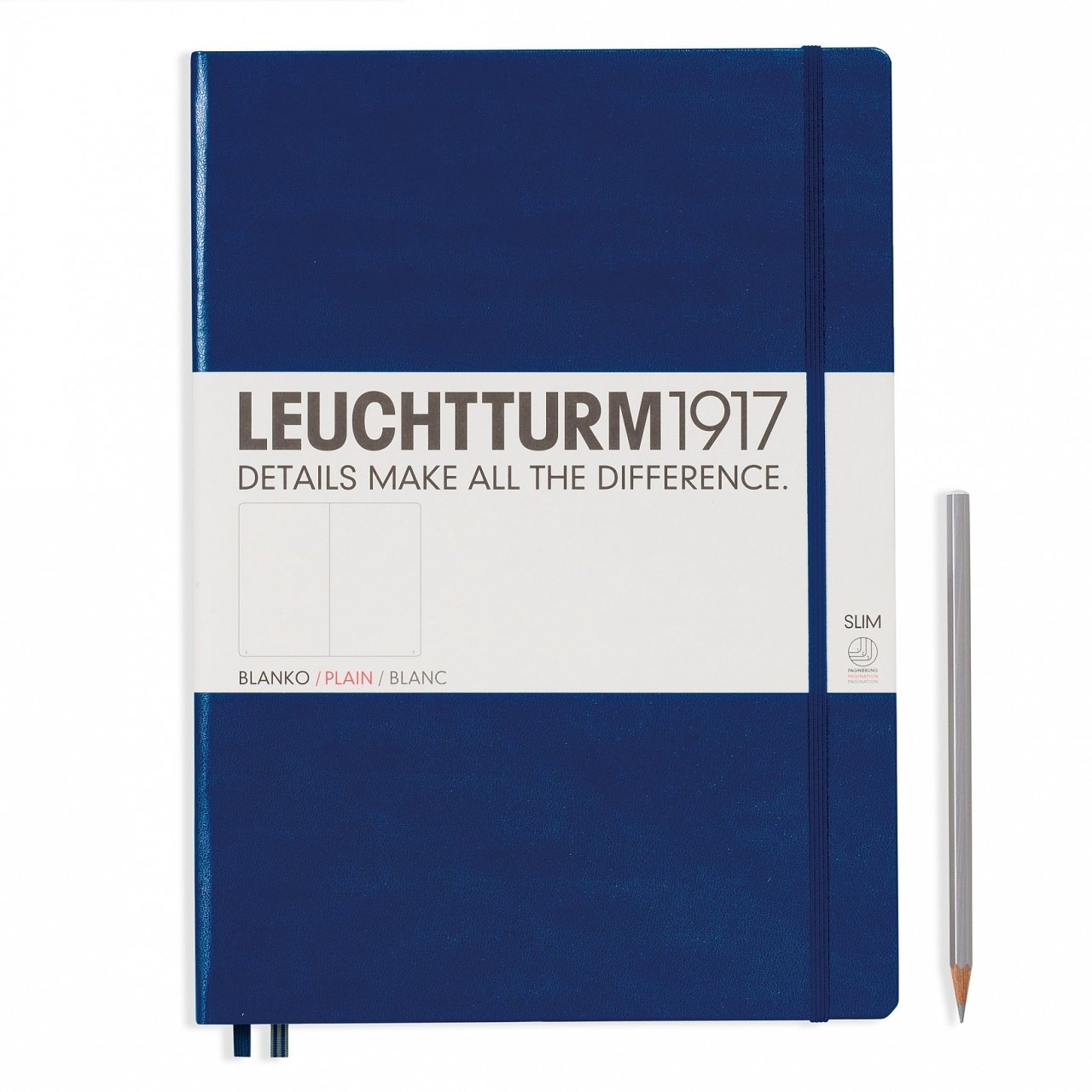 Leuchtturm1917 Master Slim (A4+), 123 sayfa Not Defteri, Lacivert - Düz