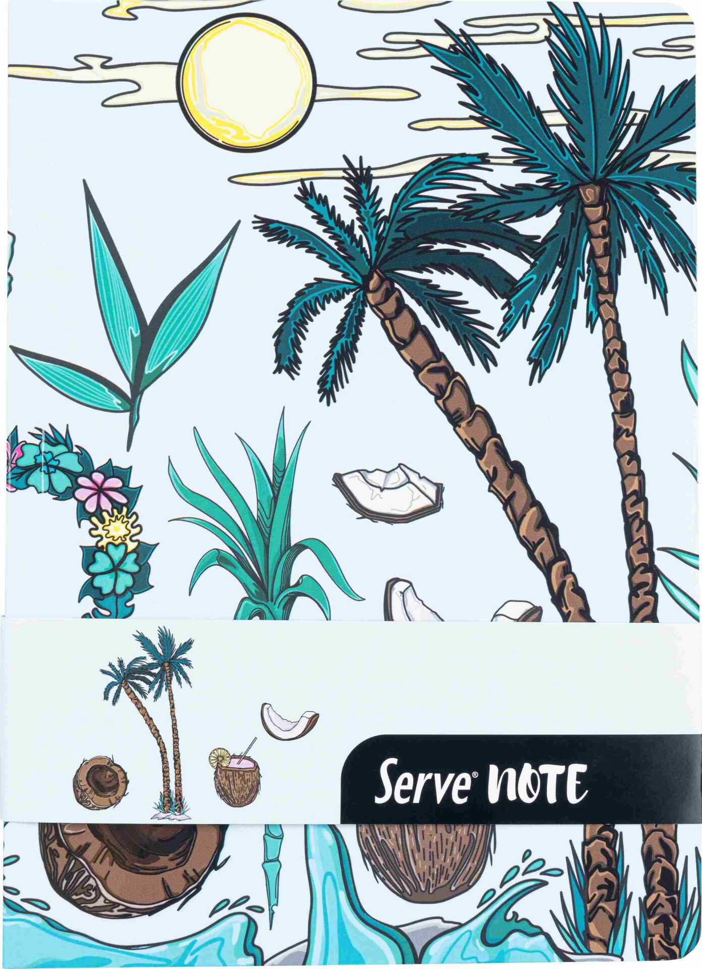 SERVE Note Defteri 15 X 21 Çizgili Desenli, Nane Yeşili