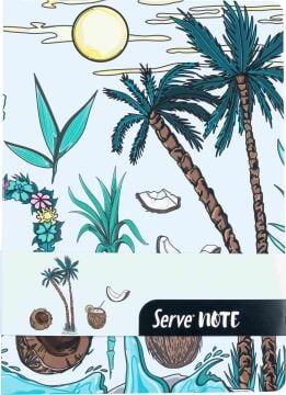 SERVE Note Defteri 15 X 21 Çizgili Desenli, Nane Yeşili