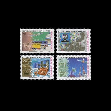 PTT Kuruluşunun 150. Yılı (23 Ekim 1990) - Türkiye Cumhuriyeti Pul Koleksiyonu