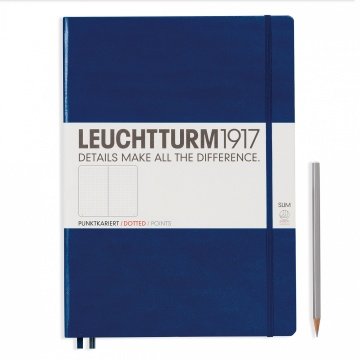 Leuchtturm1917 Master Slim (A4+), 123 sayfa Not Defteri, Lacivert - Noktalı