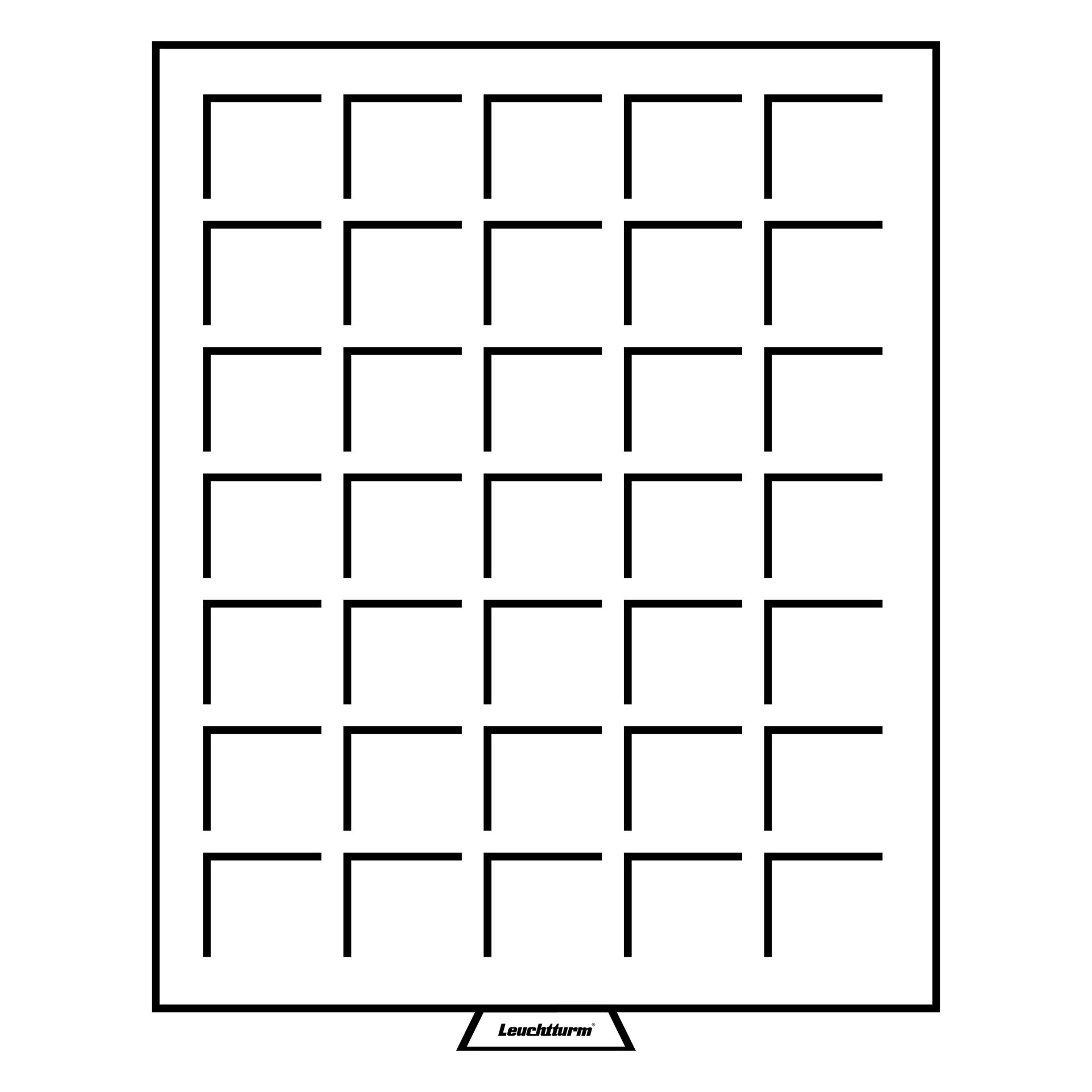 Leuchtturm Madeni Para Çekmecesi MB, Kare Gözlü Çekmece, Koyu Kırmızı - 35 x 35 mm Yuva Boyutlu (Toplam Kapasite: 35 Adet)