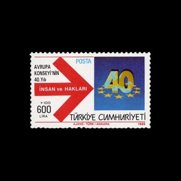 Avrupa Konseyinin 40. Yılı (5 Mayıs 1989) - Türkiye Cumhuriyeti Pul Koleksiyonu