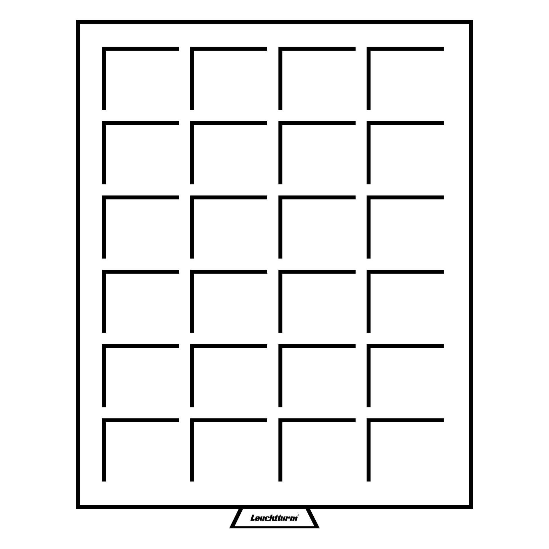 Leuchtturm Madeni Para Çekmecesi MB, Kare Gözlü Çekmece, Koyu Kırmızı - 42 x 42 mm Yuva Boyutlu (Toplam Kapasite: 24 Adet)