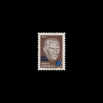 Atatürk Portrait Continuous Mail Stampu (August 31, 1989) - Republic of Turkey Stamp Collection