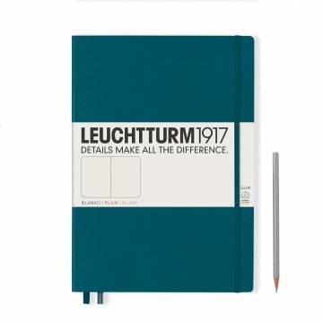Leuchtturm1917 Master Slim (A4+), 123 sayfa Not Defteri, Pasifik Yeşili - Düz
