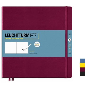 Leuchtturm1917 Sketchbook - Eskiz Defteri Kare Boy (225x225mm), Sert Kapak 112 Beyaz Sayfa (150gr),