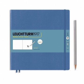 Leuchtturm1917 Sketchbook - Eskiz Defteri Kare Boy (225x225mm), Sert Kapak 112 Beyaz Sayfa (150gr), Denim