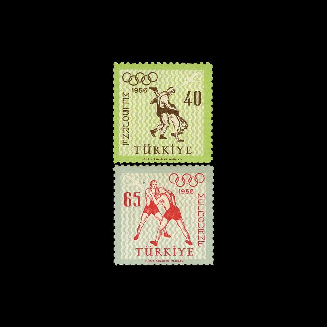 Melbourne Olympische Spiele (8. Dezember 1956) - Briefmarkensammlung der Republik Türkei