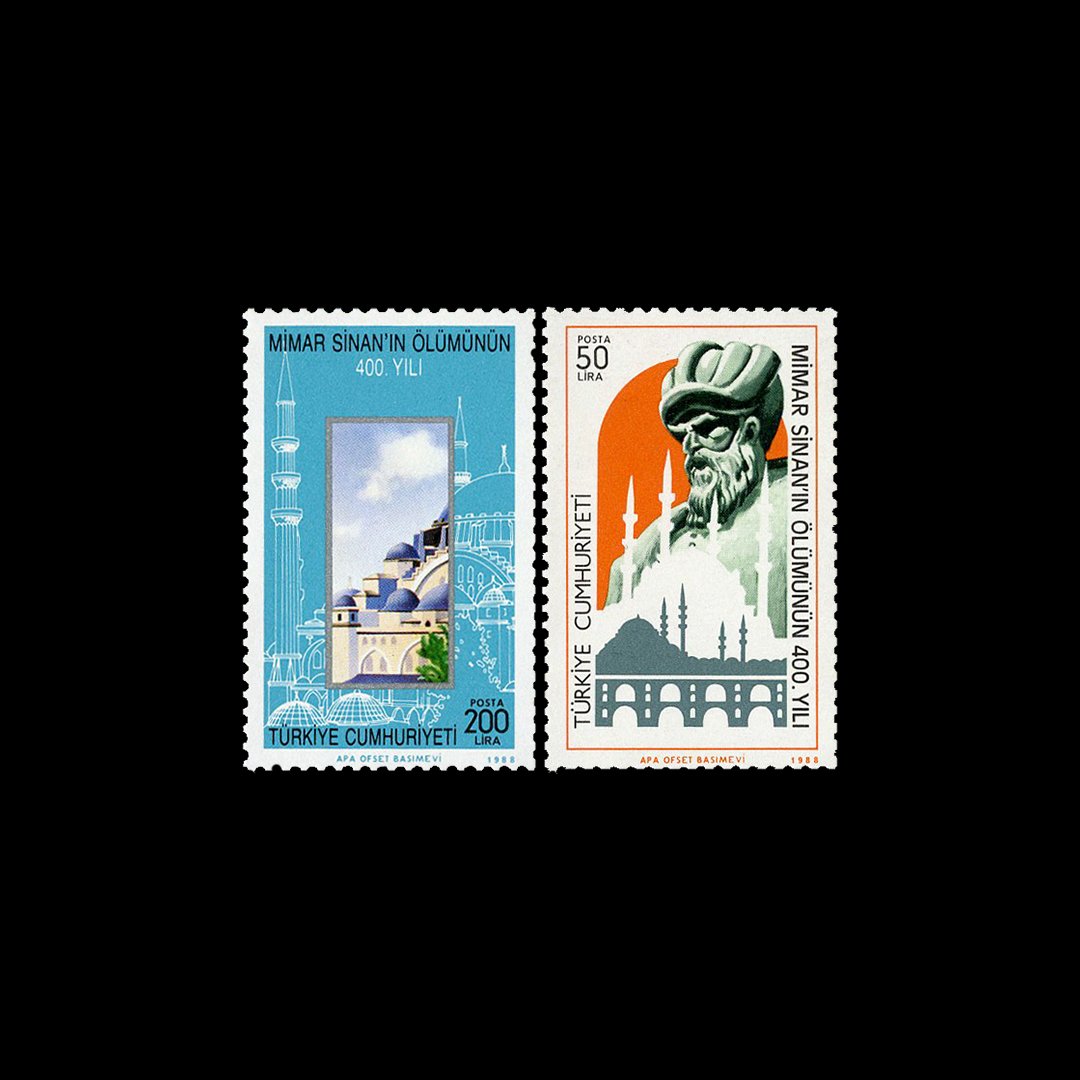 400. Jahrestag des Todes von Mimar Sinan (9. April 1988) - der Republik Turkey Briefmarke Sammlung