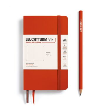 Leuchtturm1917 Not Defteri Cep Boy (A6), Yumuşak Kapak, 121 Numaralandırılmış Sayfa, Tilki Kırmızısı - Düz