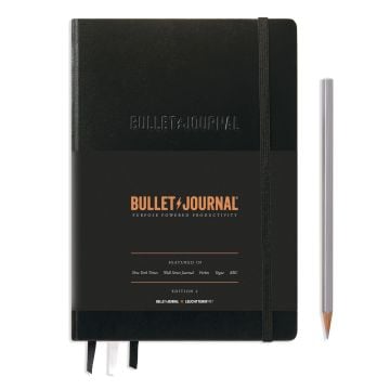 Leuchtturm1917 Bullet Journal 2 Not Defteri, Orta Boy (A5), Sert Kapak, 206 Numaralandırılmış Noktalı Sayfa, Siyah