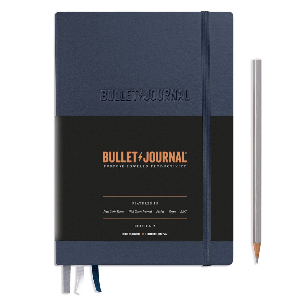 Leuchtturm1917 Bullet Journal 2 Not Defteri, Orta Boy (A5), Sert Kapak, 206 Numaralandırılmış Noktalı Sayfa, Mavi