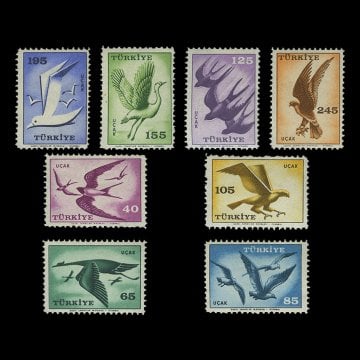 Kuş Resimli Uçak Posta Serisi - Altıncı Uçak (13 Ağustos 1959) - Türkiye Cumhuriyeti Pul Koleksiyonu