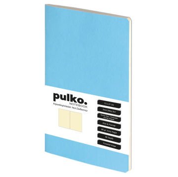 PULKO Notebook Not Defteri, (13x21cm), Terzi Dikiş, Termo Deri Kapak, 96 Sayfa, Krem Kağıt, Düz, 032, Turkuaz