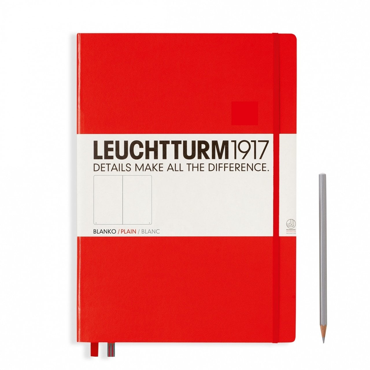 Leuchtturm1917 Master Klasik (A4+), 233 Sayfa Not Defteri, Kırmızı - Düz