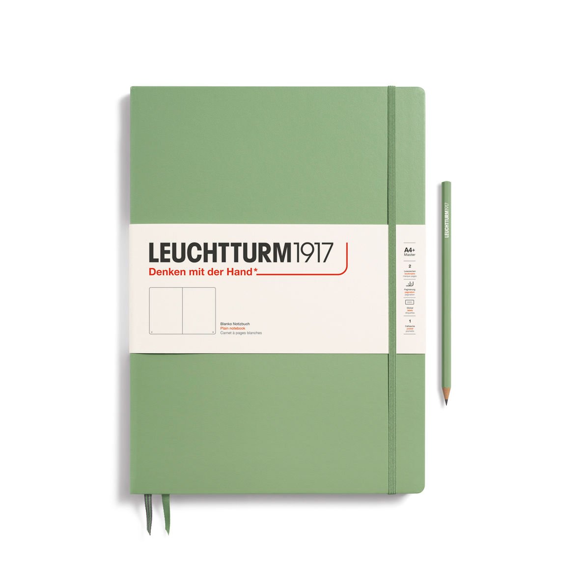 Leuchtturm1917 Master Slim (A4+), 121 sayfa Not Defteri, Adaçayı - Düz