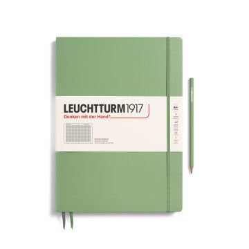 Leuchtturm1917 Master Slim (A4+), 121 sayfa Not Defteri, Adaçayı - Kareli