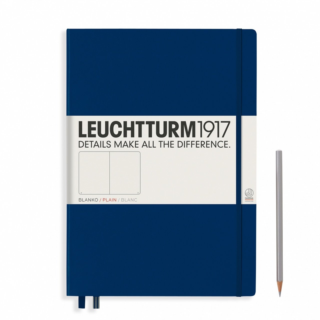 Leuchtturm1917 Master Klasik (A4+), 233 Sayfa Not Defteri, Lacivert - Düz