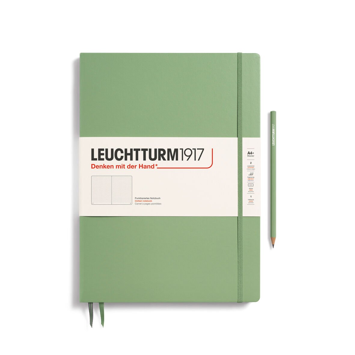 Leuchtturm1917 Master Slim (A4+), 121 sayfa Not Defteri, Adaçayı - Noktalı