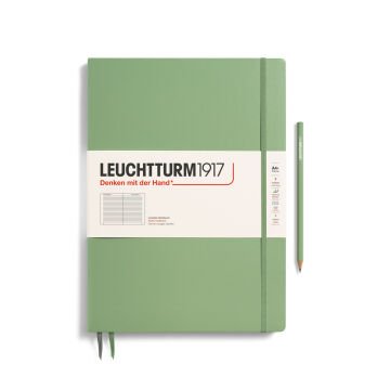 Leuchtturm1917 Master Slim (A4+), 121 sayfa Not Defteri, Adaçayı - Çizgili