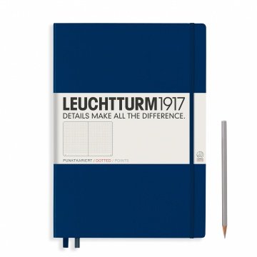 Leuchtturm1917 Master Klasik (A4+), 233 Sayfa Not Defteri, Lacivert - Noktalı